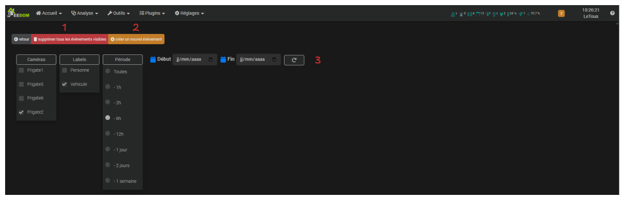 page évènements